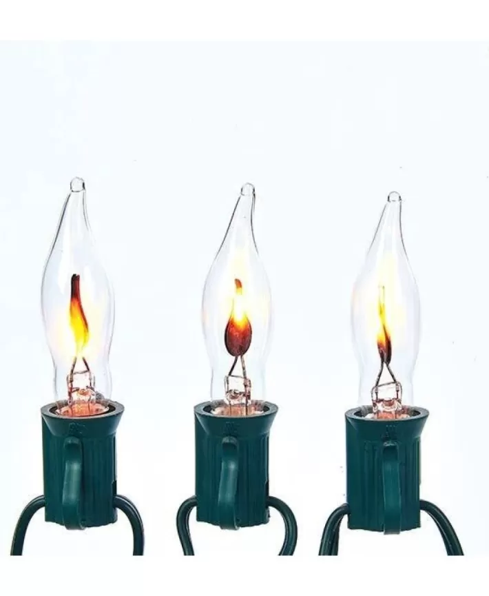 10 Flicker Flame Christmas Light Set By Kurt Adler | Noel Eternel Online