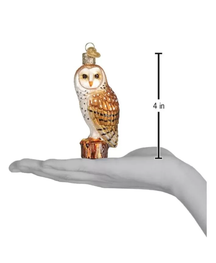 Barn Owl Blown Glass Ornament | Noel Eternel Best