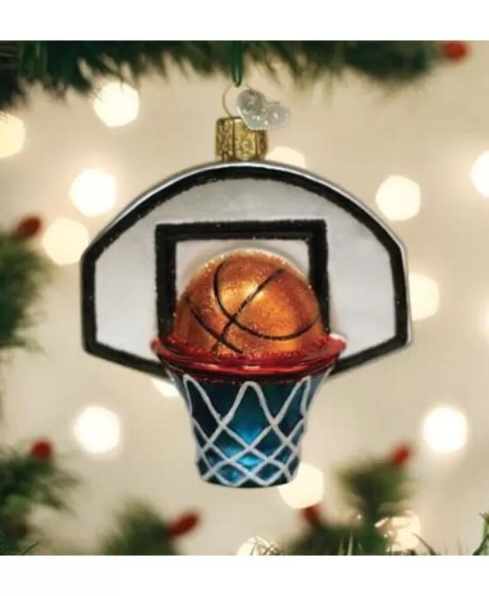 Basketball Hoop Mouth Blown Glass Ornament | Noel Eternel Outlet