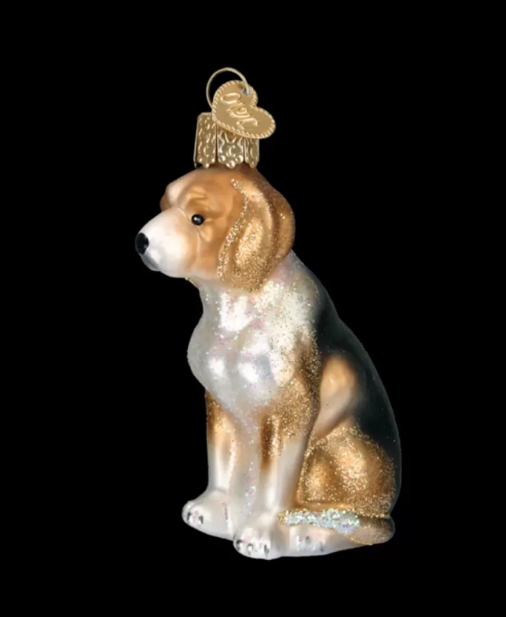 Beagle Dog Blown Glass Ornament | Noel Eternel Sale