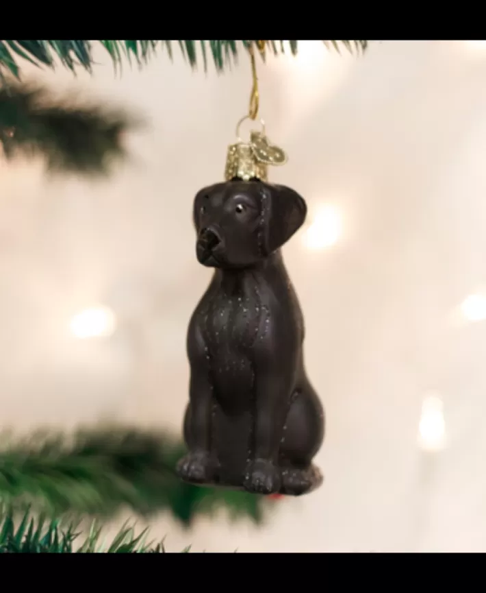 Black Labrador Dog, Mouth Blown Glass Ornament | Noel Eternel Cheap