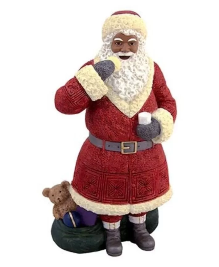 Black Santa Claus With Cookie And Milk 10.5''H | Noel Eternel Discount