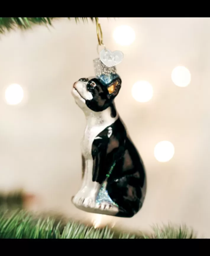 Boston Terrier Glass Dog Ornament | Noel Eternel Hot