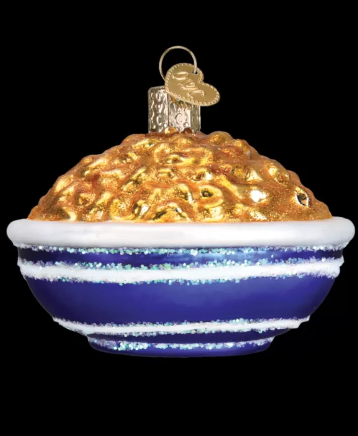 Bowl Of Mac & Cheese Mouth Blown Glass Ornament | Noel Eternel Outlet