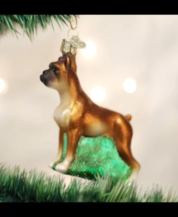 Boxer, Mouth Blown Glass Ornament | Noel Eternel Outlet