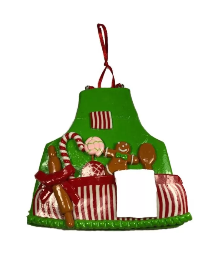 Bright Green Christmas Bakers Apron 4"H | Noel Eternel Online