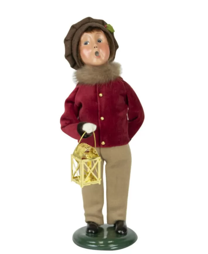 Burgundy Boy With Lantern By Byers' Choice | Noel Eternel Cheap