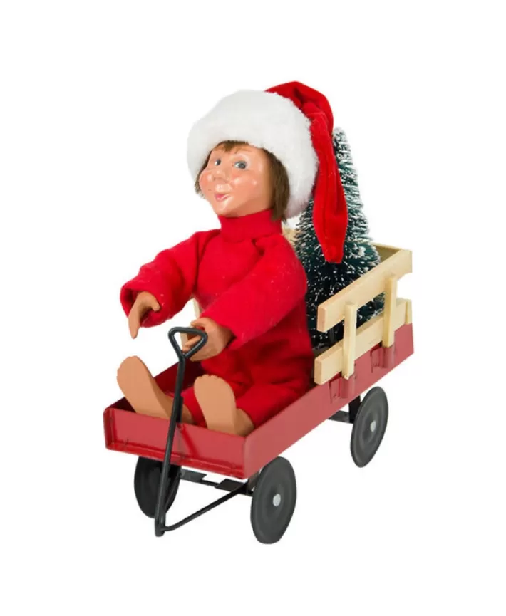 Byers' Choice Carolers Toddler Boy With Wagon | Noel Eternel Store