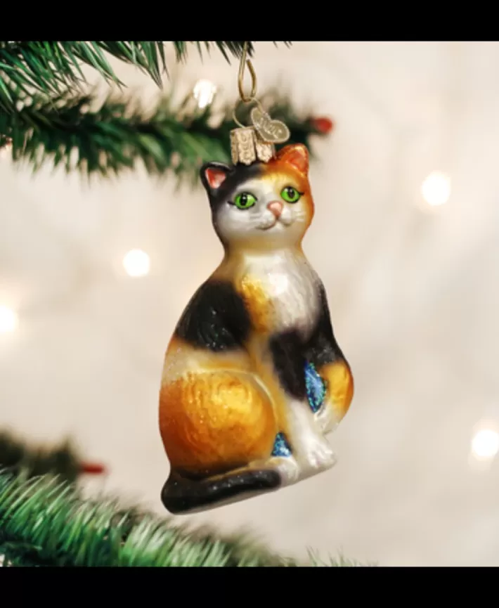 Calico Cat, Mouth Blown Glass Ornament | Noel Eternel Outlet