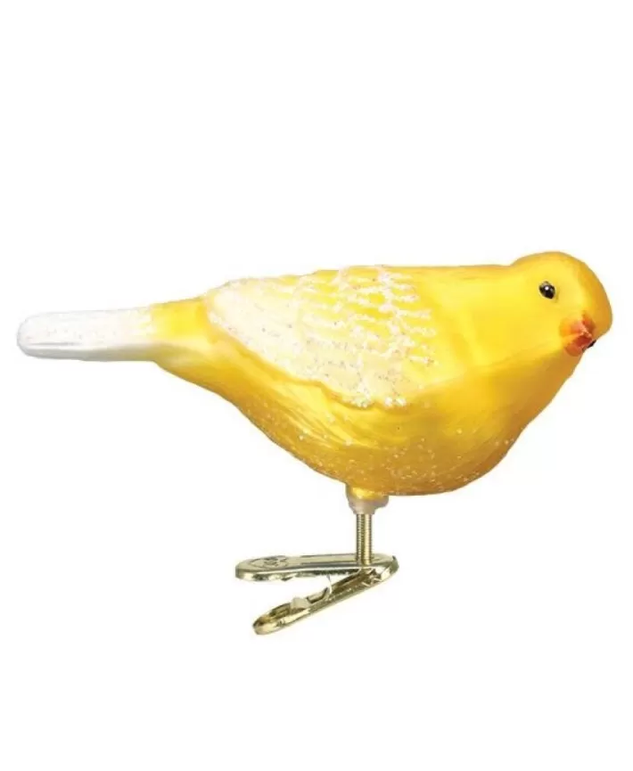 Canary Mouth Blown Glass Ornament | Noel Eternel Outlet