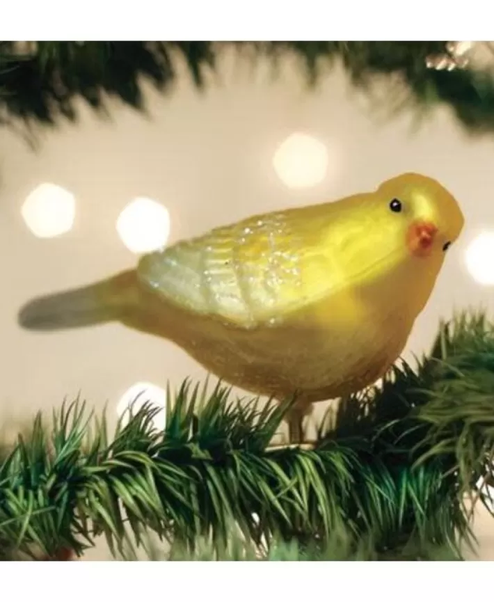 Canary Mouth Blown Glass Ornament | Noel Eternel Outlet