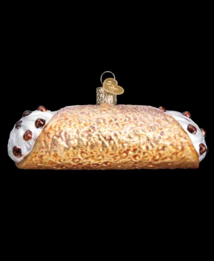 Cannoli Mouth Blown Glass Ornament | Noel Eternel New