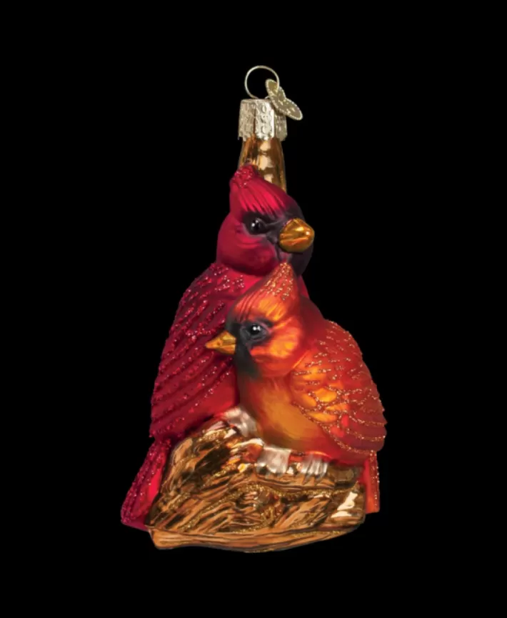 Cardinal Couple , Mouth Blown Glass Ornament | Noel Eternel Best Sale