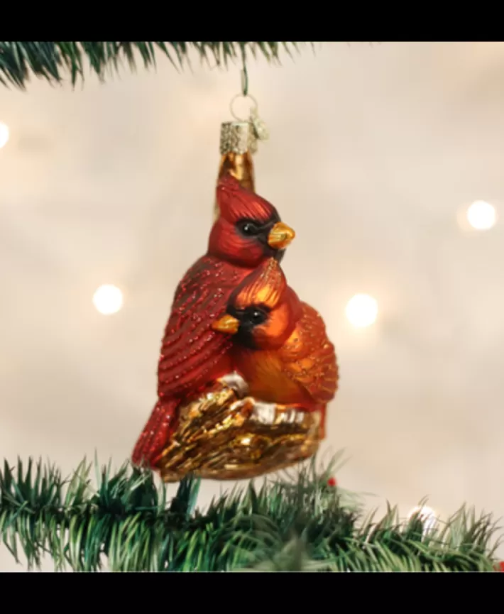 Cardinal Couple , Mouth Blown Glass Ornament | Noel Eternel Best Sale