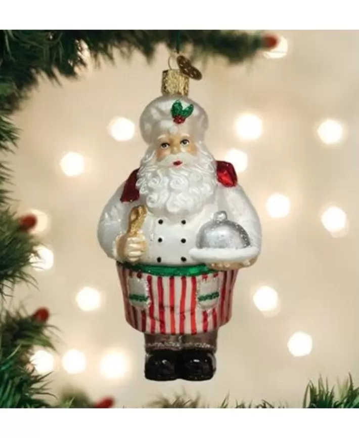 Chef Santa Mouth Blown Glass Ornament | Noel Eternel Fashion