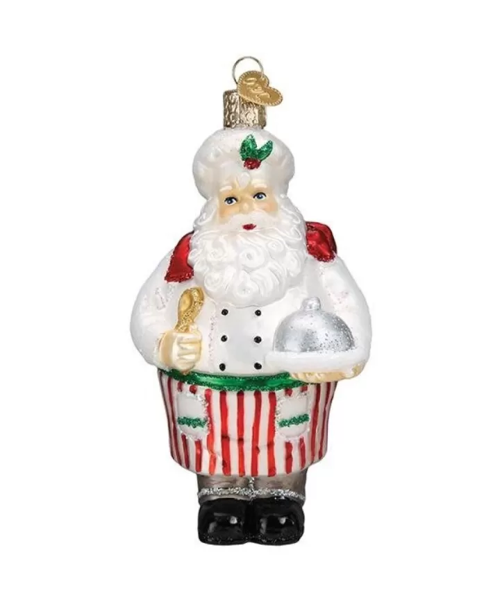 Chef Santa Mouth Blown Glass Ornament | Noel Eternel Fashion