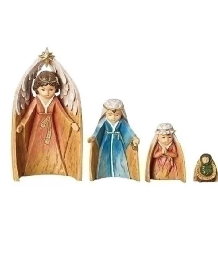 Children Resin 6.5"H Nesting Nativity Set Of 4 Pcs | Noel Eternel New