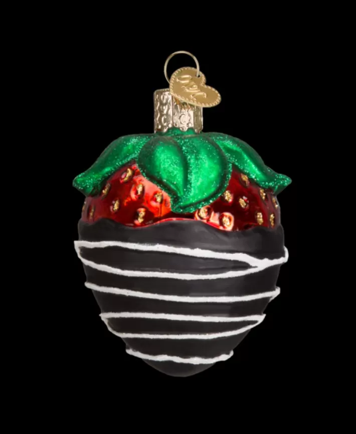 Chocolate Dipped Strawberry Glass Ornament | Noel Eternel Online