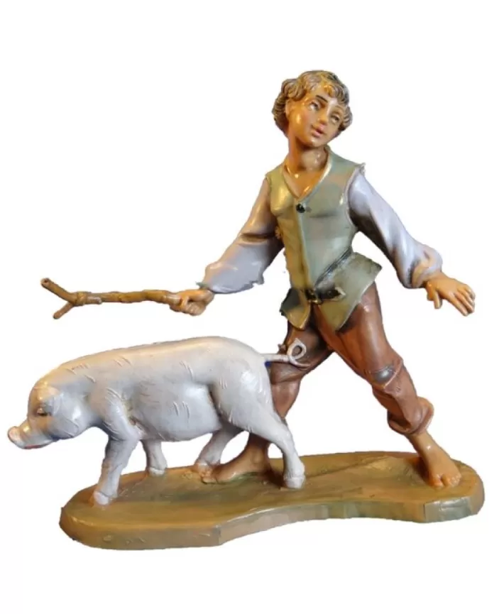 Clement - Boy With Pig 5" Fontanini Nativity | Noel Eternel Flash Sale