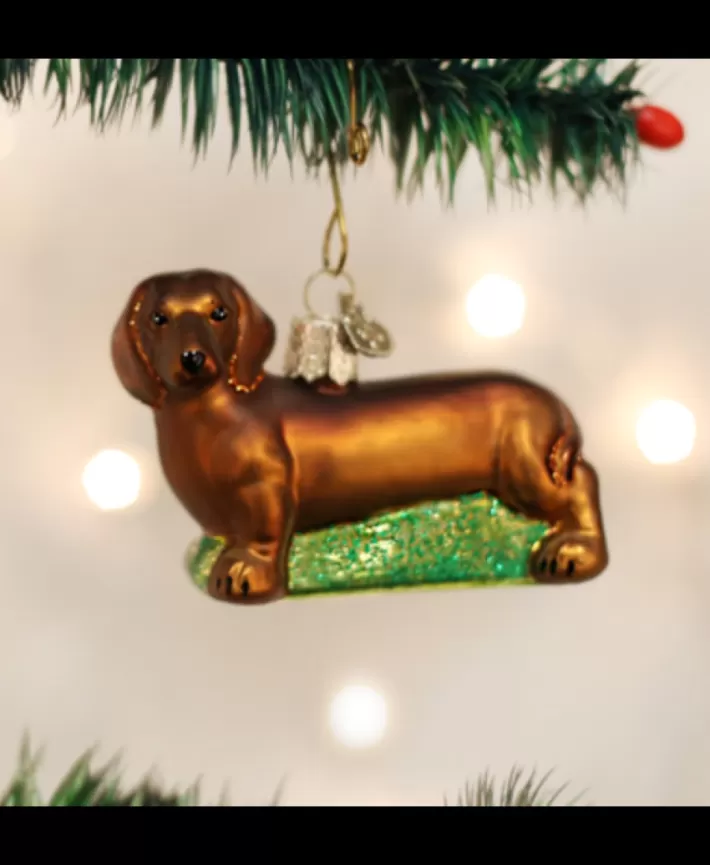 Dachshund, Mouth Blown Glass Ornament | Noel Eternel Cheap