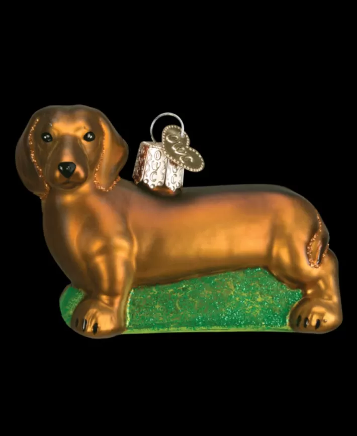 Dachshund, Mouth Blown Glass Ornament | Noel Eternel Cheap