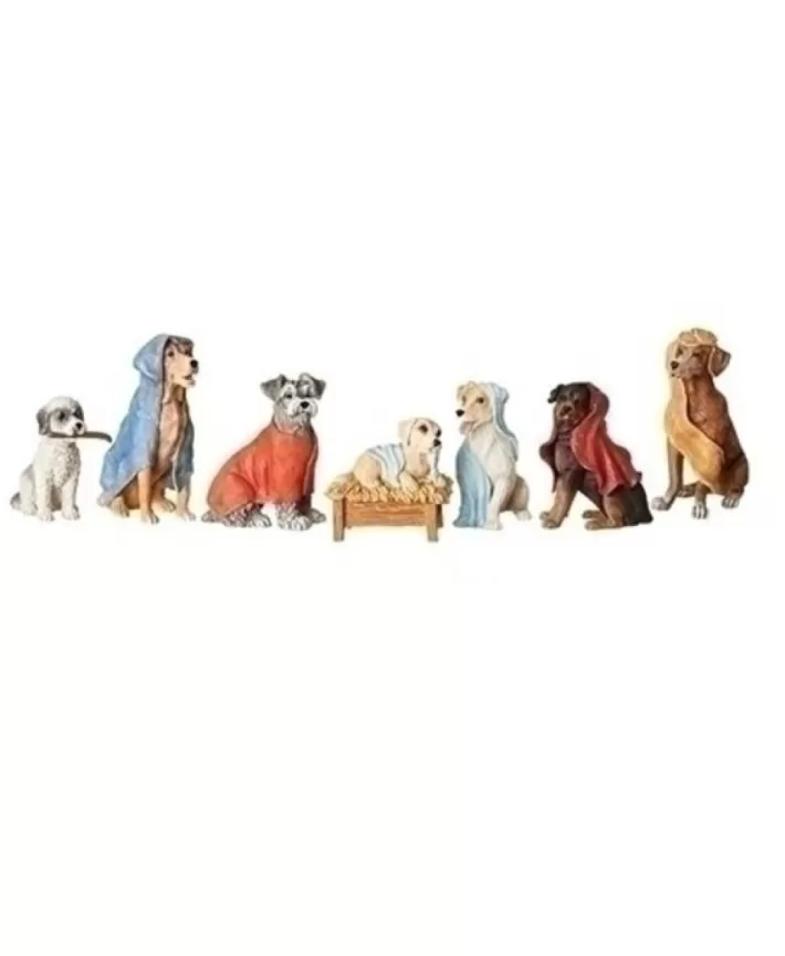 Dog Nativity 3.5", Set Of 7 | Noel Eternel Store