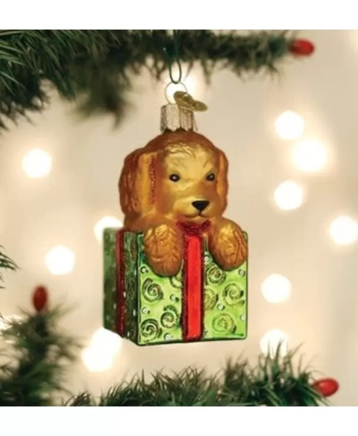 Doodle Puppy Surprise Glass Ornament | Noel Eternel Cheap