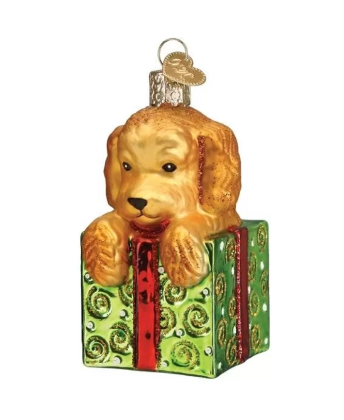 Doodle Puppy Surprise Glass Ornament | Noel Eternel Cheap