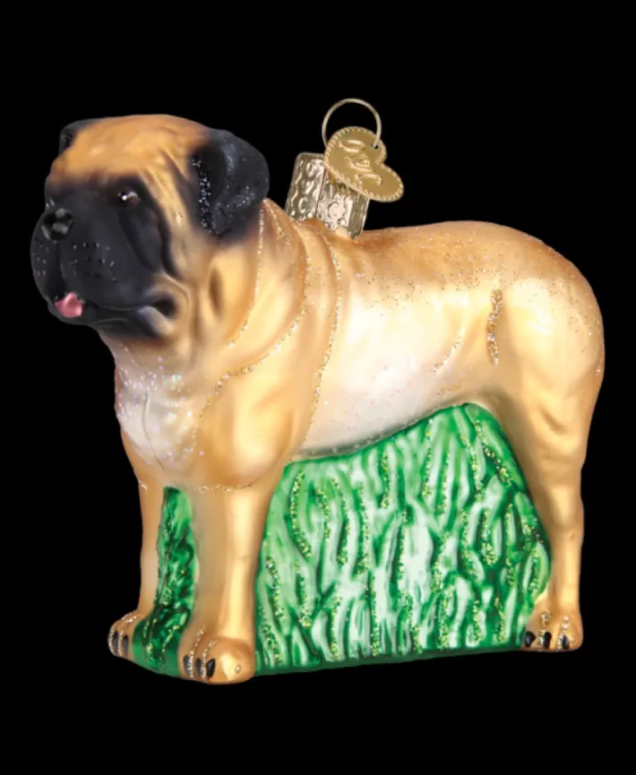 English Mastiff Mouth Blown Glass Ornament | Noel Eternel Clearance