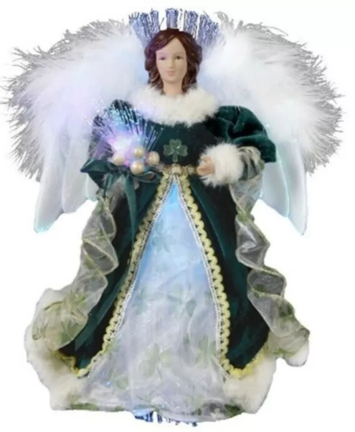 Fiber Optic Green Irish Angel Christmas Tree Topper 12"H | Noel Eternel Cheap