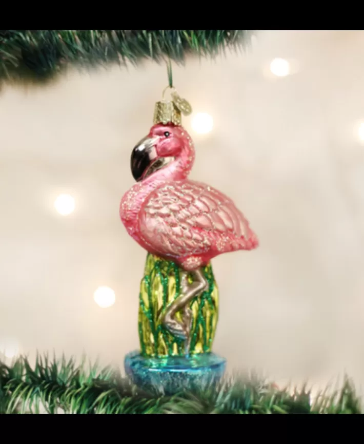 Flamingo Christmas Glass Ornament | Noel Eternel Sale