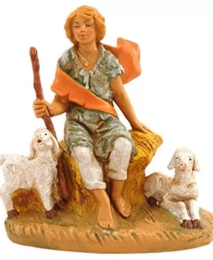 Fontanini 5" Heirloom Nativity Peter, Boy With Sheep | Noel Eternel Store