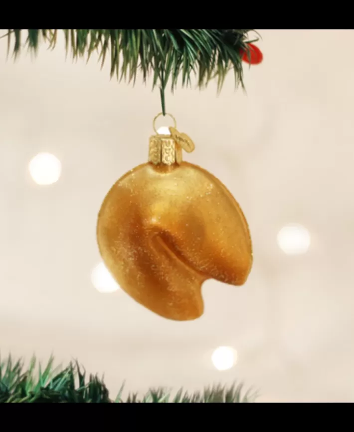 Fortune Cookie Mouth Blown Glass Ornament | Noel Eternel New