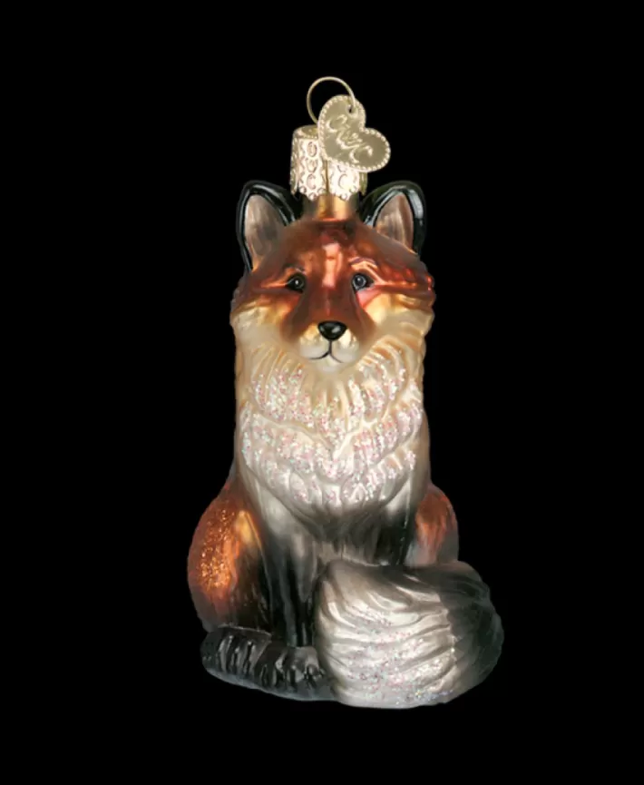 Fox, Mouth Blown Glass Ornament | Noel Eternel Outlet