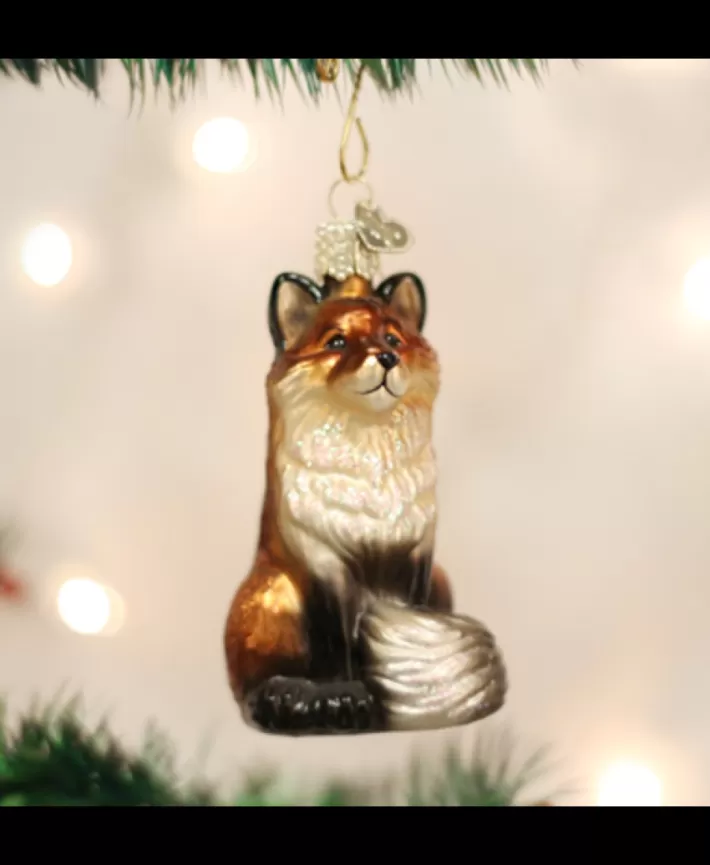 Fox, Mouth Blown Glass Ornament | Noel Eternel Outlet