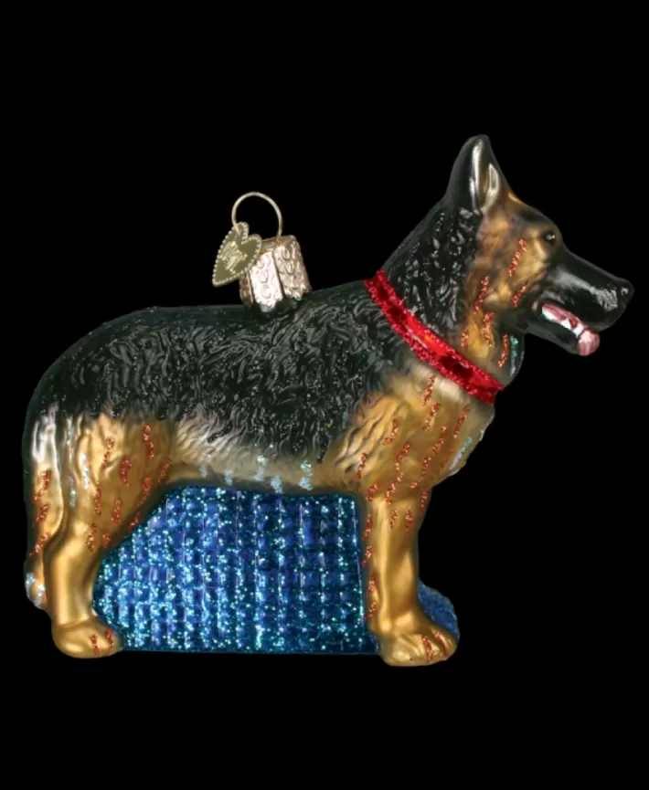 German Shepherd, Dog Mouth Blown Glass Ornament | Noel Eternel Best