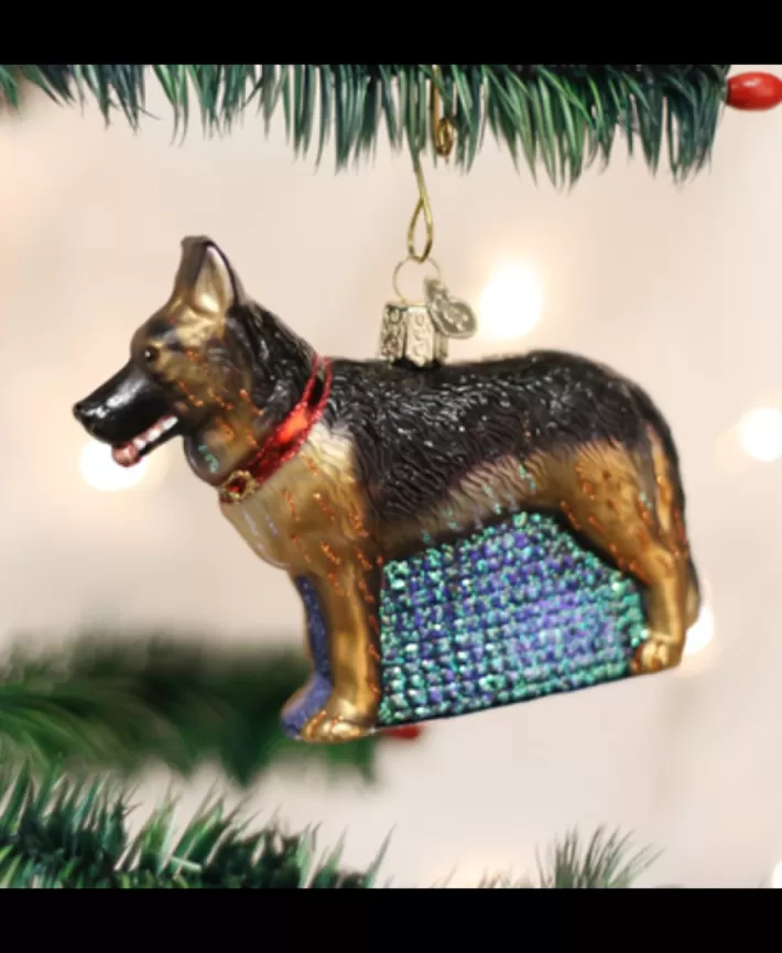 German Shepherd, Dog Mouth Blown Glass Ornament | Noel Eternel Best