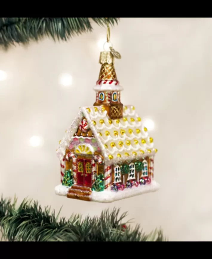 Gingerbread Church, Mouth Blown Glass Ornament | Noel Eternel Cheap