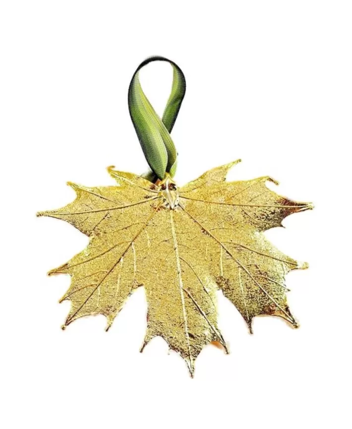 Gold Sugar Maple Leaf Ornament | Noel Eternel New