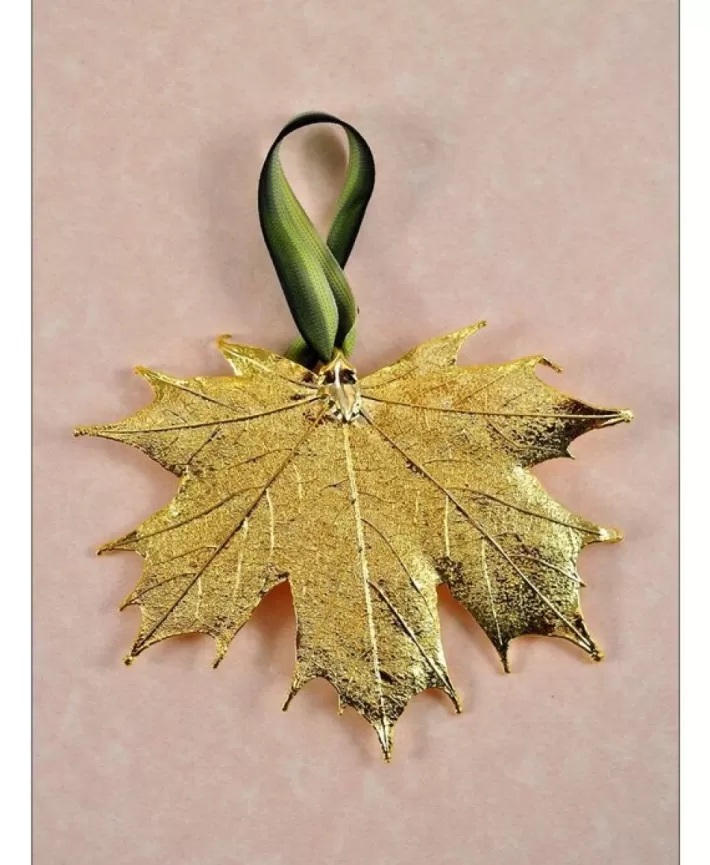 Gold Sugar Maple Leaf Ornament | Noel Eternel New