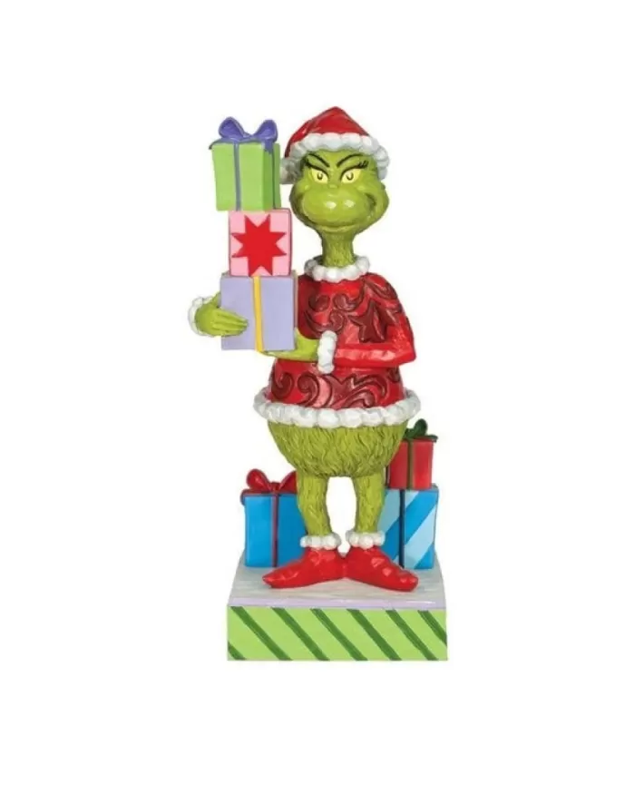 Grinch Holding Presents 8"- Jim Shore | Noel Eternel New