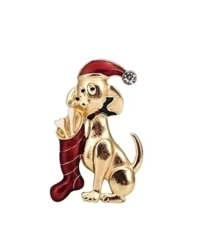 Holiday Puppy Pin 2"H | Noel Eternel Best Sale