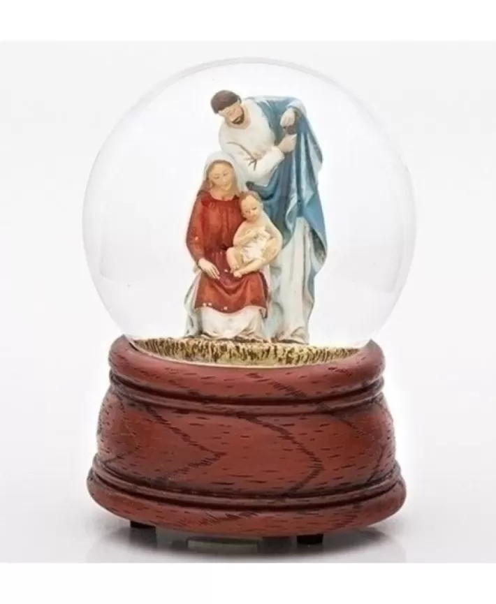 Holy Family Scene 5.5"H Musical Snow Globe 35393 | Noel Eternel Online