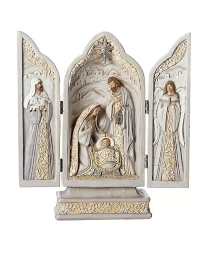 Holy Family With Shepherd And Angel Triptych 10" | Noel Eternel Best