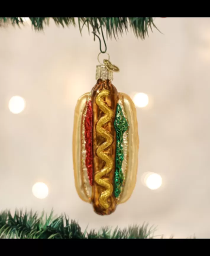 Hot Dog, Mouth Blown Glass Ornament | Noel Eternel Discount