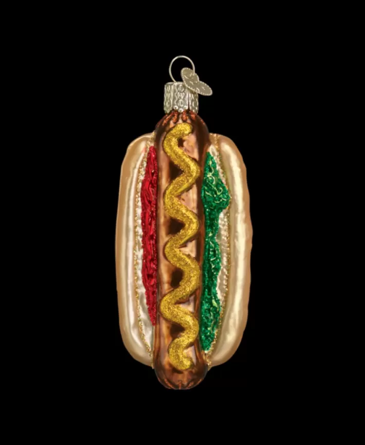 Hot Dog, Mouth Blown Glass Ornament | Noel Eternel Discount