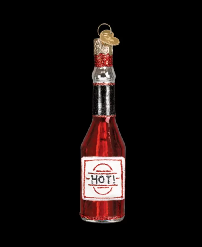 Hot Sauce, Mouth Blown Glass Ornament | Noel Eternel Clearance