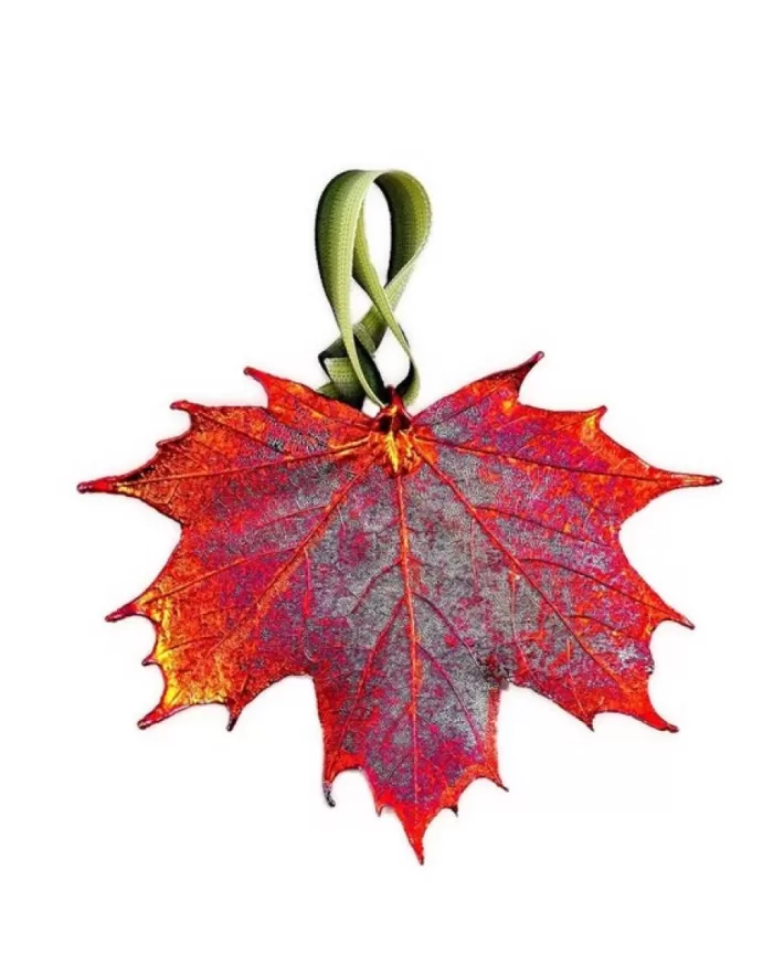 Iridescent Copper Maple Leaf Ornament | Noel Eternel Cheap