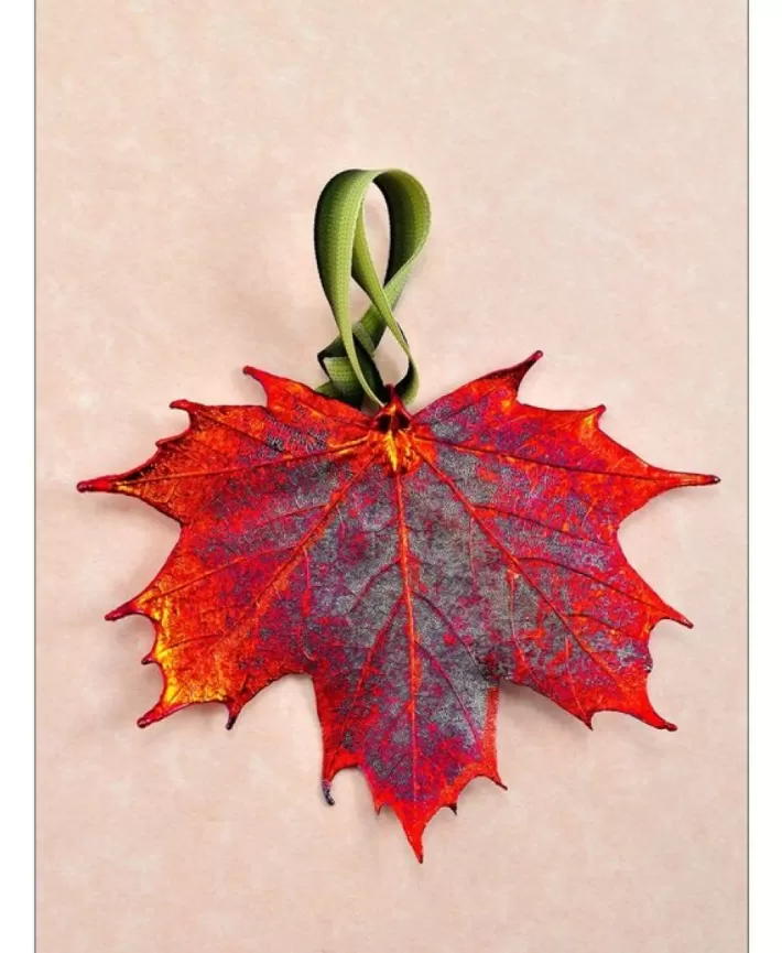 Iridescent Copper Maple Leaf Ornament | Noel Eternel Cheap