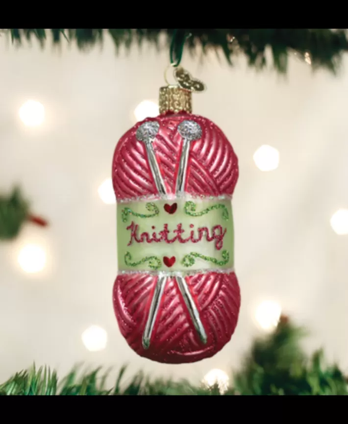 Knitting Yarn, Mouth Blown Glass Ornament | Noel Eternel Clearance